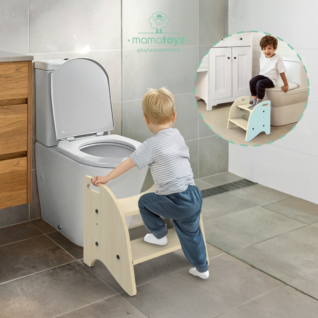 Scaun inaltator tip scara cu 2 trepte pentru copii, - Imagine 8