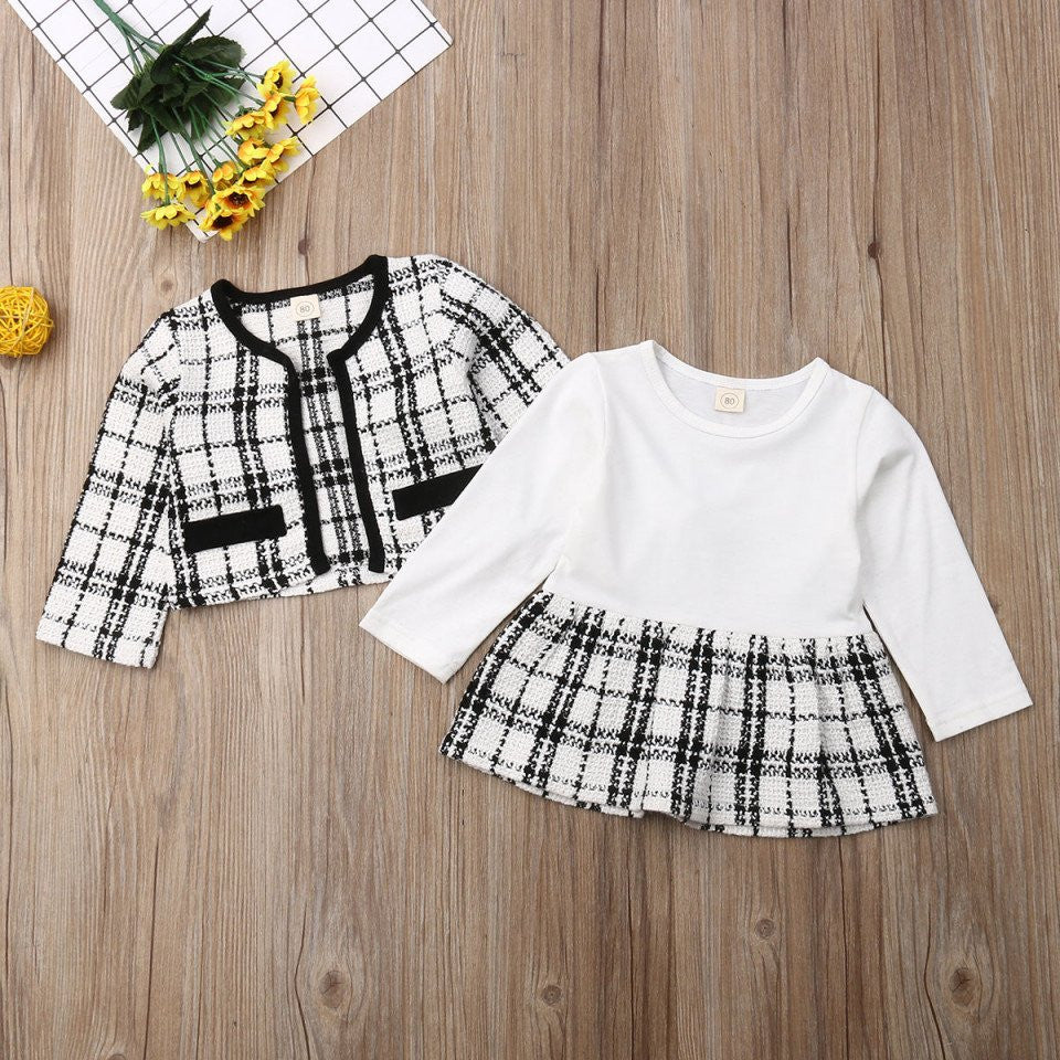 Set sacou cu rochita Drool (Marime: 130, Culoare: Negru cu alb) [ps:69239b46-477b-4543-bfc0-457427a3236a]