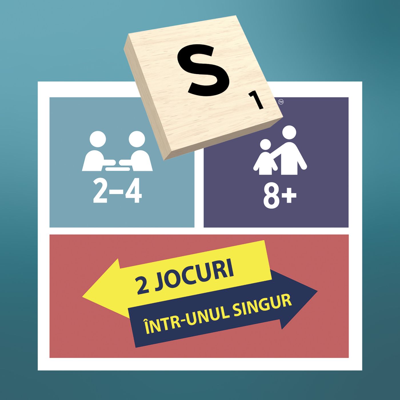 JOC SCRABBLE 2 IN 1 DIN LEMN IN LIMBA ROMANA Mattel - Imagine 8