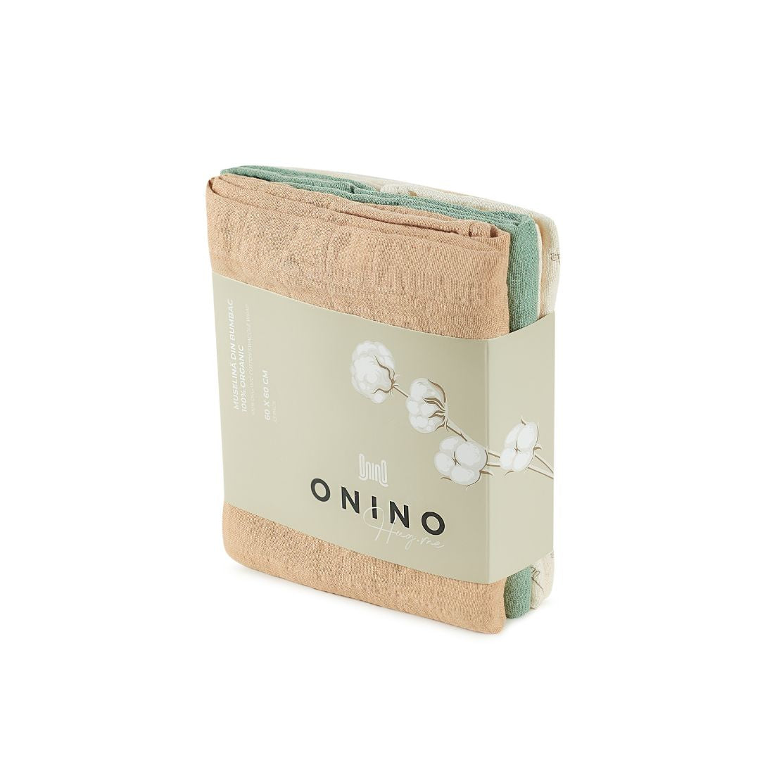 Set 3 Museline Bumbac Organic ONINO HUG.me, 60x60cm, GOTS - Pure Nature (8) [ps:215e1851-b645-4133-ba6a-3d215a65adb8]