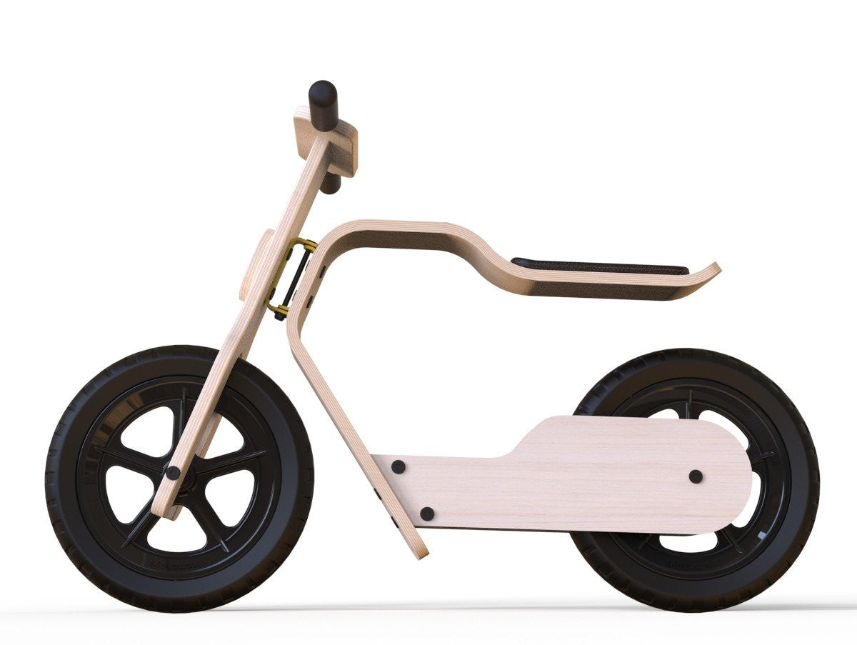Bicicleta fara pedale MamaToyz RideMe, din lemn natural - Imagine 8