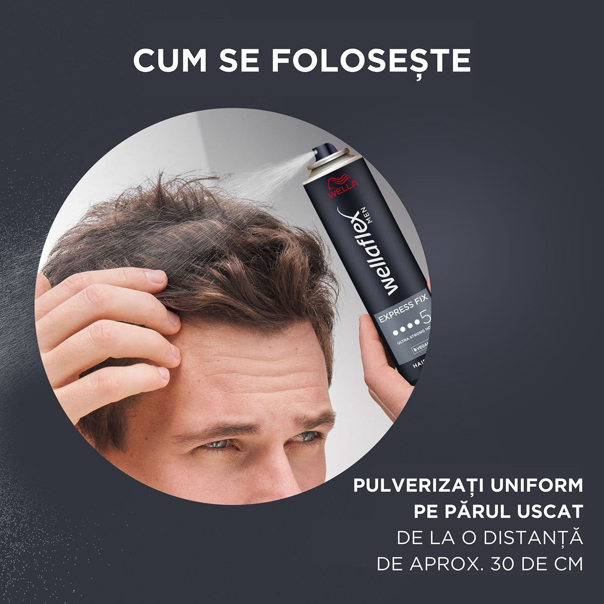 WELLAFLEX Men Express Fix, fixativ pentru coafat, cu - Imagine 3 [ps:a4da3746-b329-4d3c-bd8c-949717da3841]