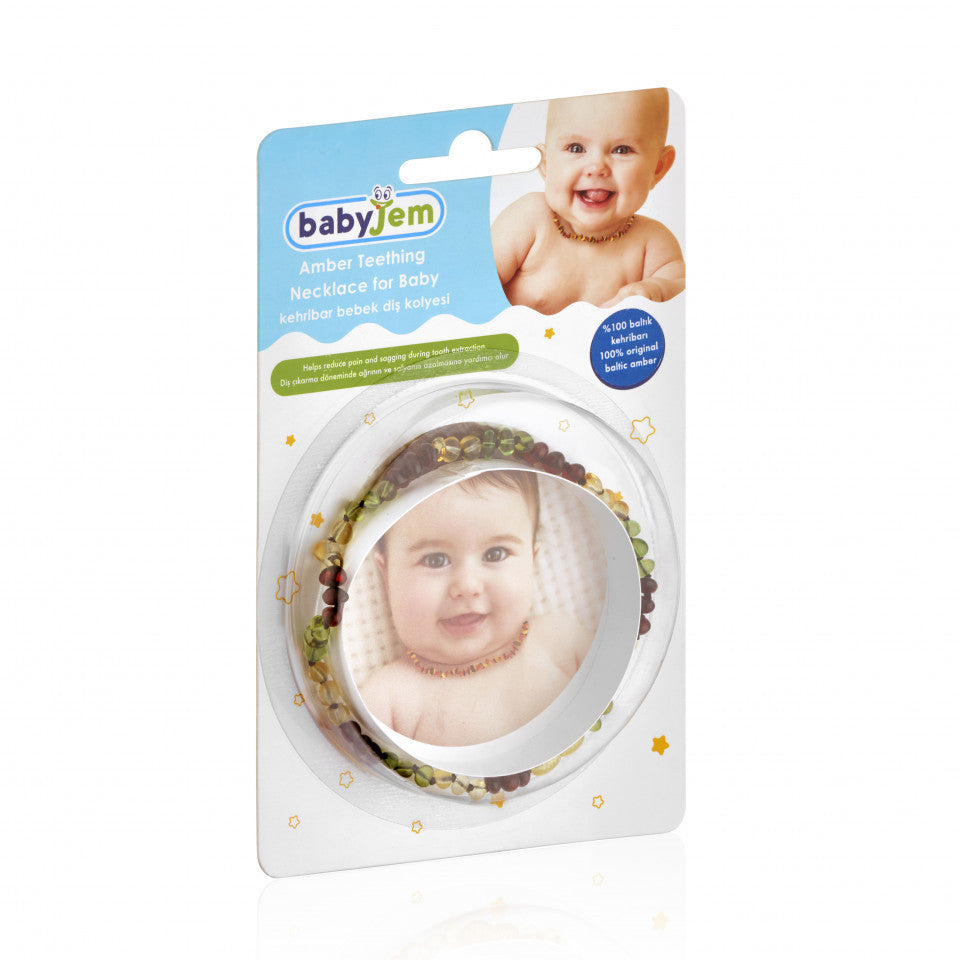 Colier din chihlimbar pentru copii BabyJem (Culoare: Verde) - Imagine 8