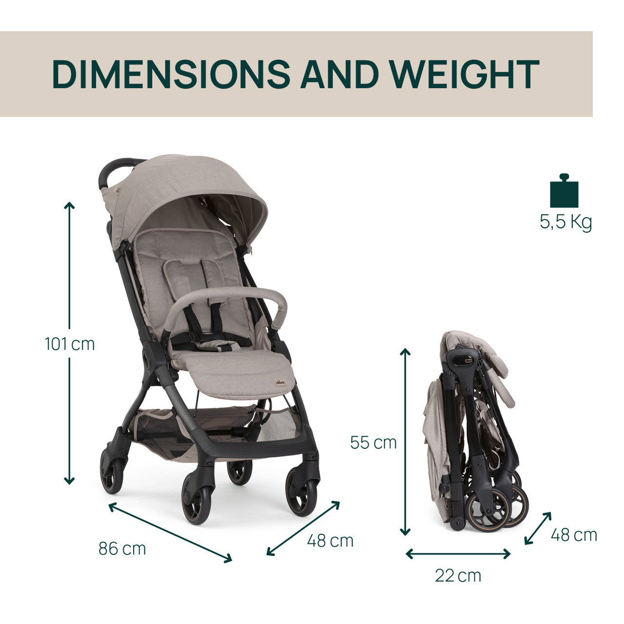 Carucior copii sport Chicco We 2, Pebble (Gri), 0luni+ - Sandshell (Bej) (8) [ps:bd9d742f-643c-48ac-af24-975e01120177]
