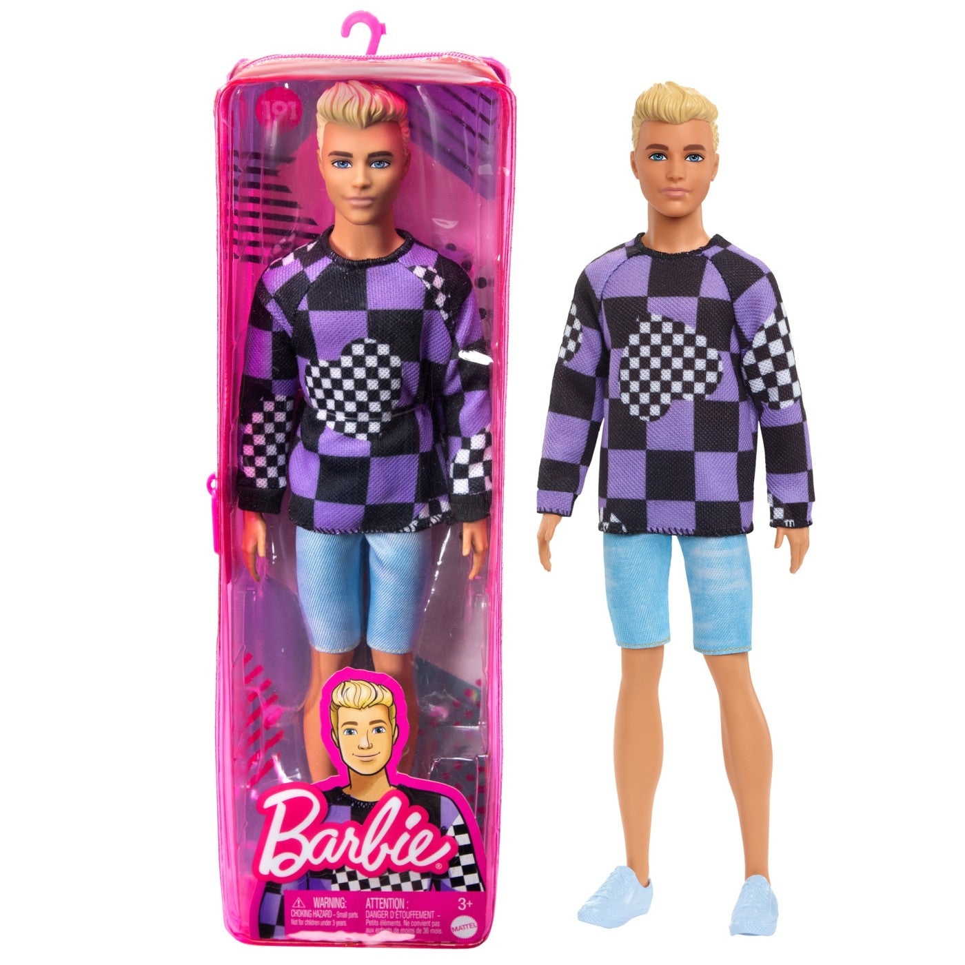 BARBIE PAPUSA BAIAT FASHIONISTAS BLOND CU BLUZA CU - Imprimeu geometric (8) [ps:44ec1629-c29d-49db-a4eb-bb7751a090cc]