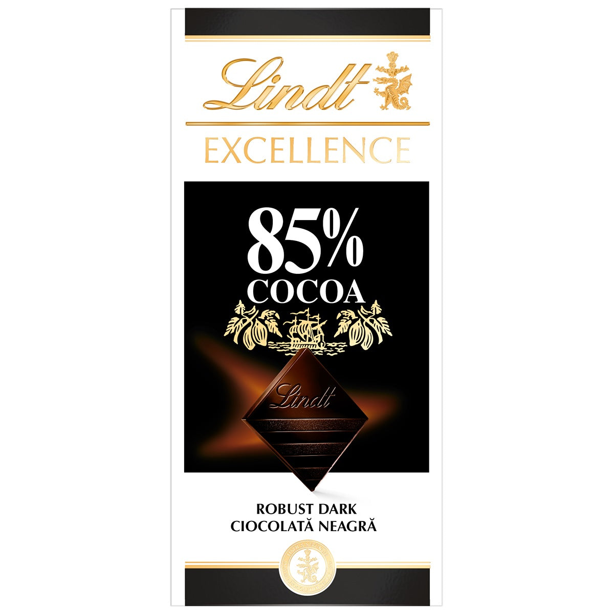 LINDT Excellence, tableta de ciocolata, neagra cu - Imagine 8