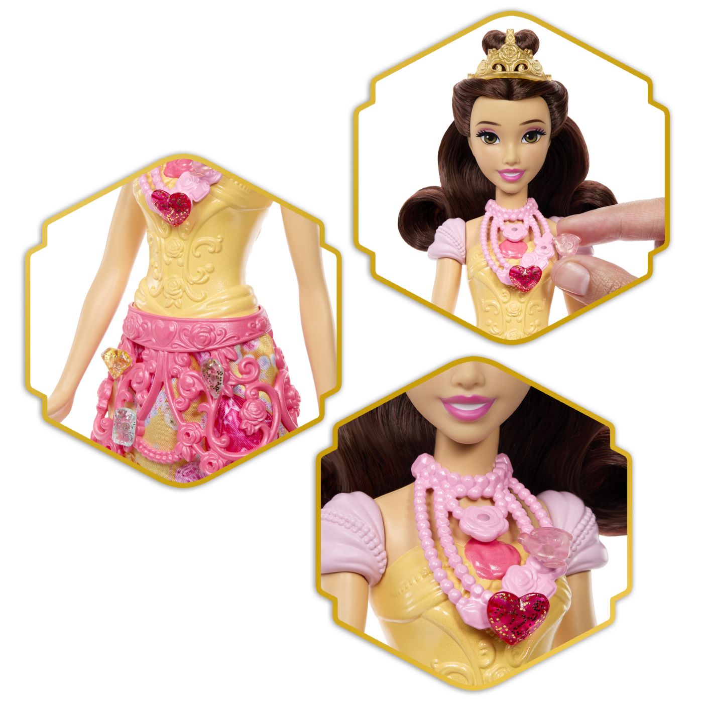 DISNEY PRINCESS JEWEL REVEAL PAPUSA BELLE Mattel - Imagine 8