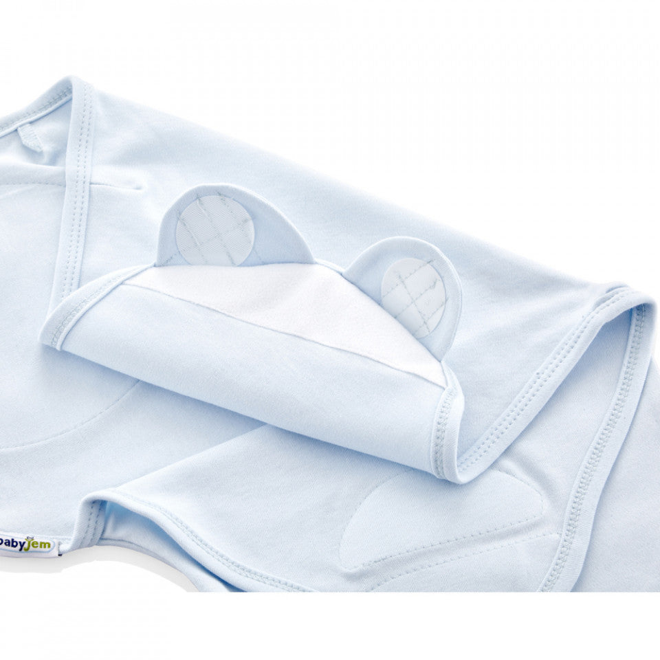 Sistem de infasare din bumbac 0-3 luni BabyJem Swaddle - Bleu