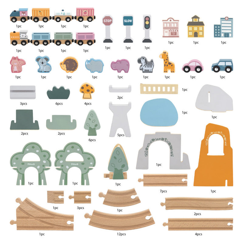 Set de trenulete din 90 de piese, PolarB Viga [ps:ef001c39-2d45-461b-abb7-c912b6a5ab3f]
