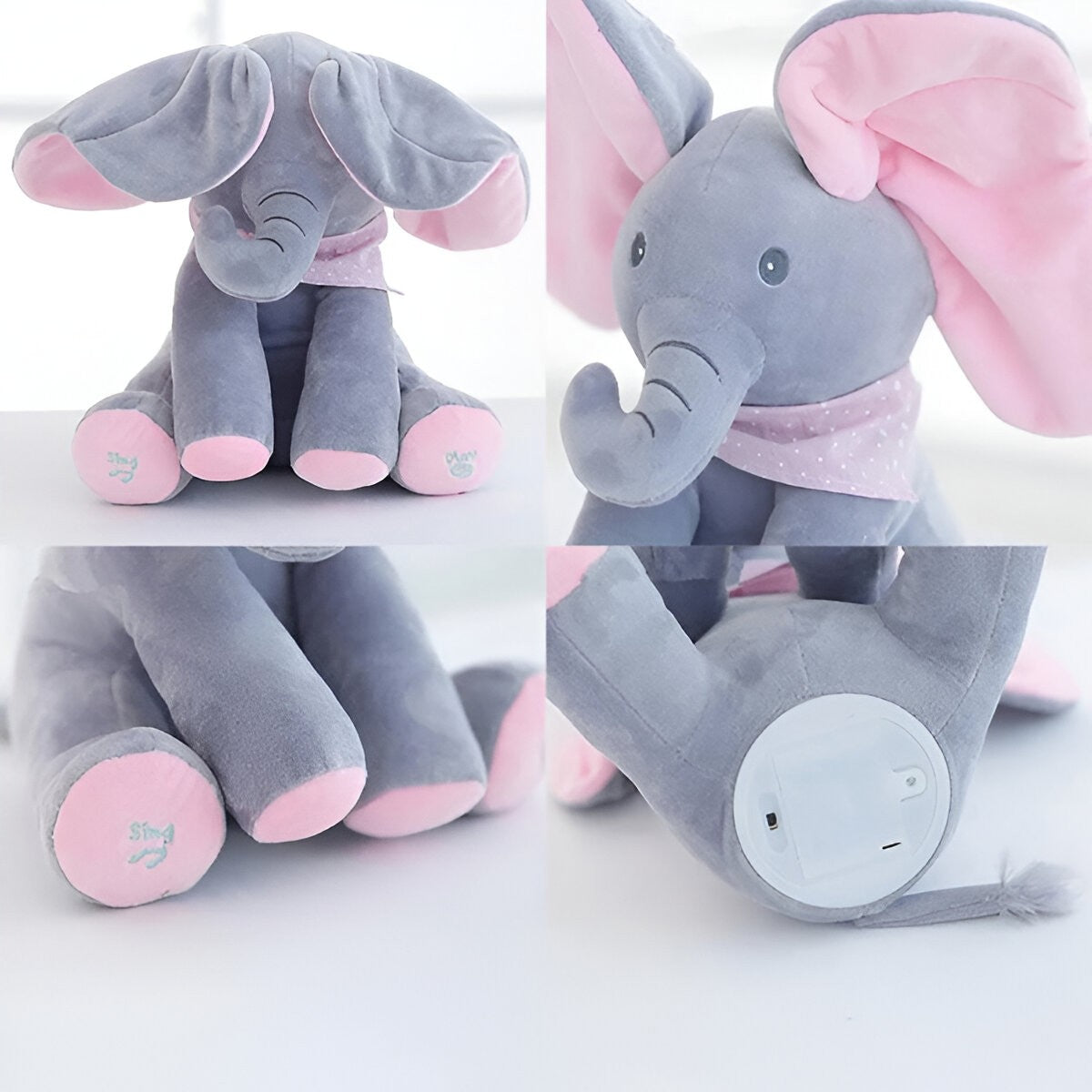 Elefantel Interactiv Flippy Peek-a-boo, Roz-Gri, 30 cm - Default Title (8) [ps:bcd5c03d-e28c-4126-be69-f5d1e1cffb2e]