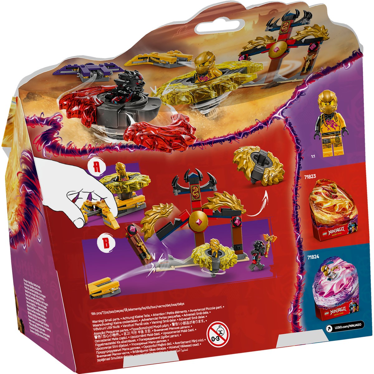 LEGO NINJAGO PACHET DE LUPTA CU DRAGONI SPINJITZU 71826 - Imagine 8