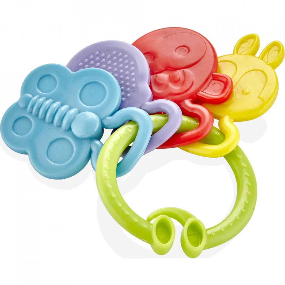 Jucarie dentitie Rattle Teether BabyJem (Culoare: Verde) - Bleu