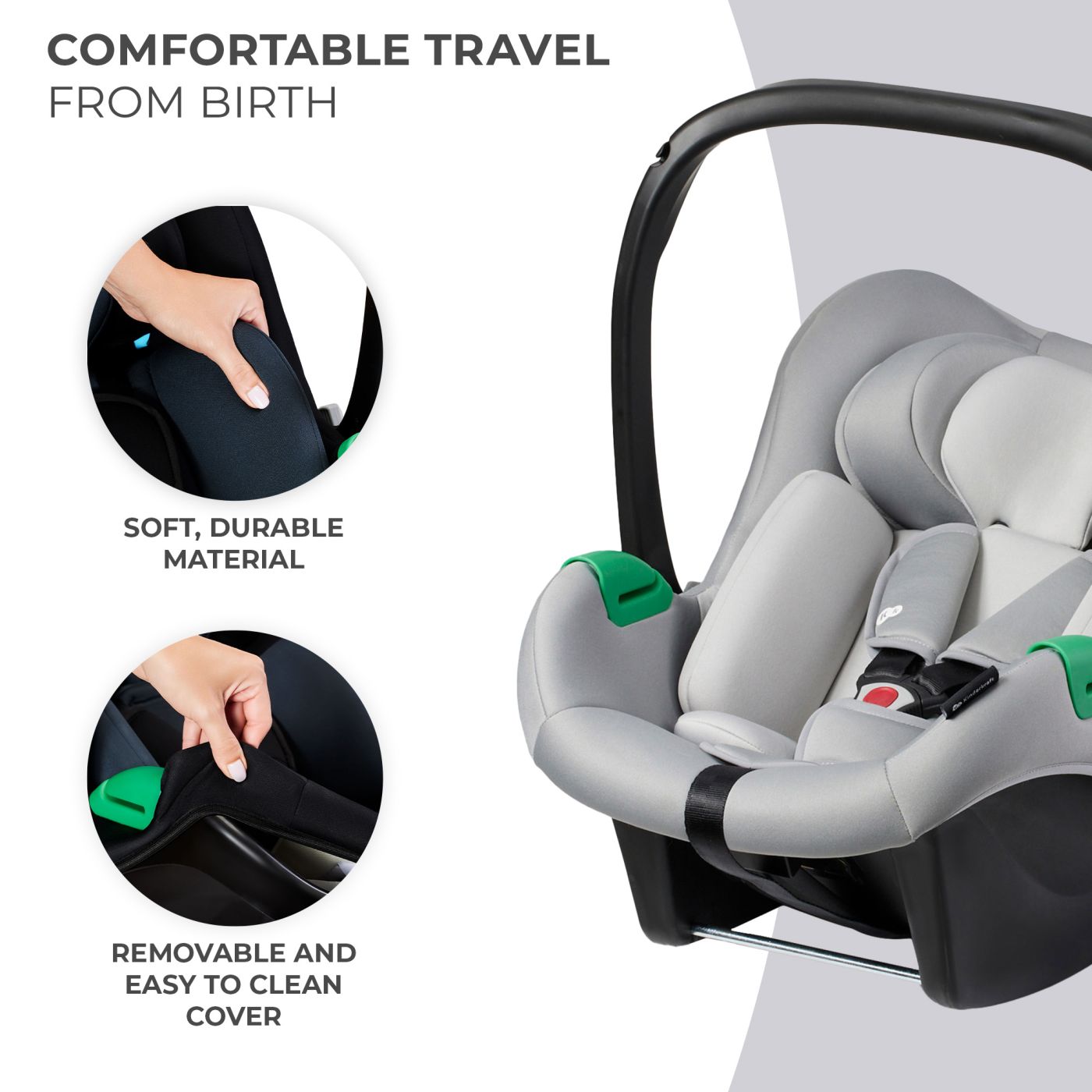 SCOICA AUTO KINDERKRAFT MINK PRO I-SIZE 40-75 CM + BAZA - Gri