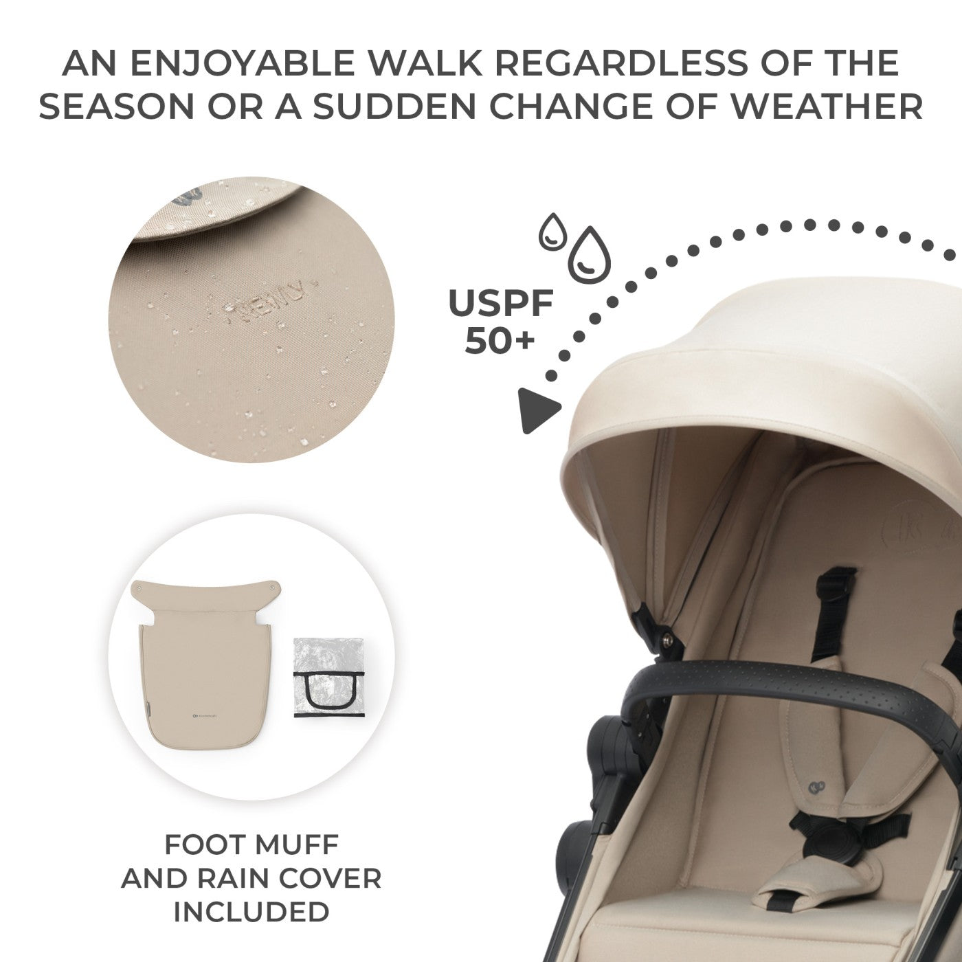 CARUCIOR KINDERKRAFT NEWLY, 4 IN 1, SAND BEIGE [ps:6efae512-b619-4ebb-875a-ad4a69a171a4]