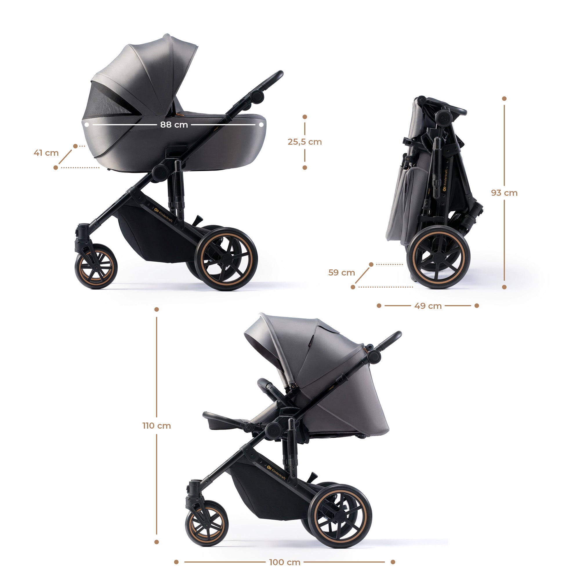CARUCIOR 2IN1 KINDERKRAFT PRIME 2, SHADOW GREY [ps:b21a5254-dee8-42b7-93f8-c4ad66a25016]