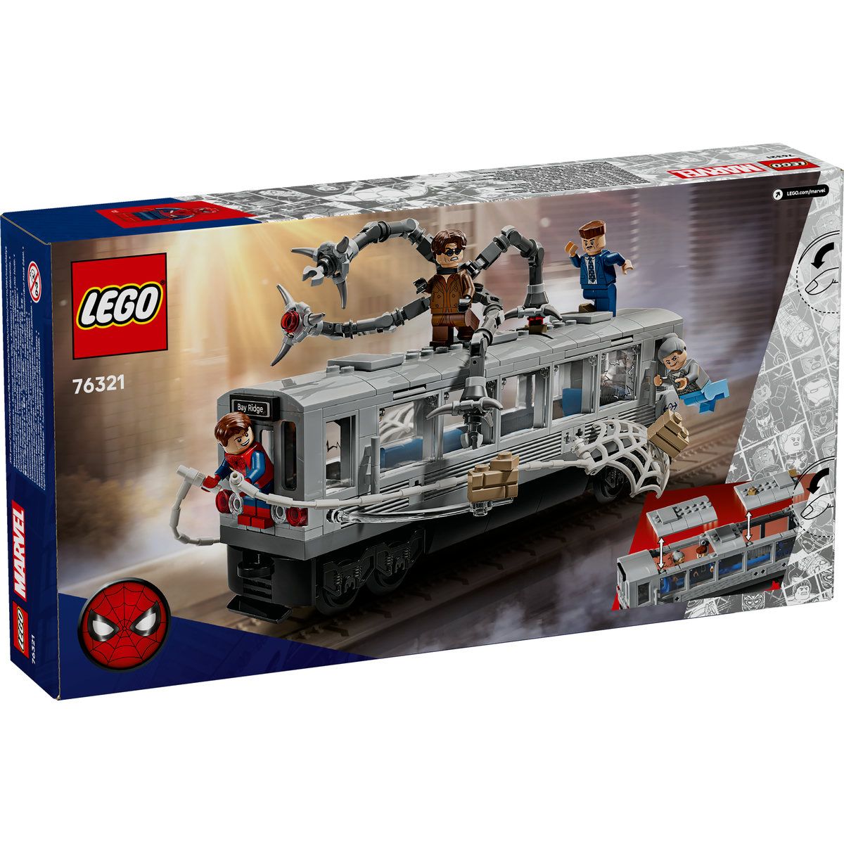 LEGO MARVEL LUPTA PE ACOPERISUL TRENULUI OMUL PAIANJEN - Imagine 8