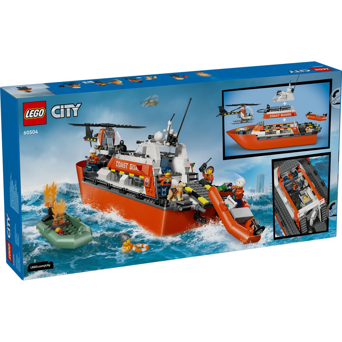 LEGO CITY BARCA DE SALVARE SI ELICOPTER ALE PAZEI DE - Imagine 8