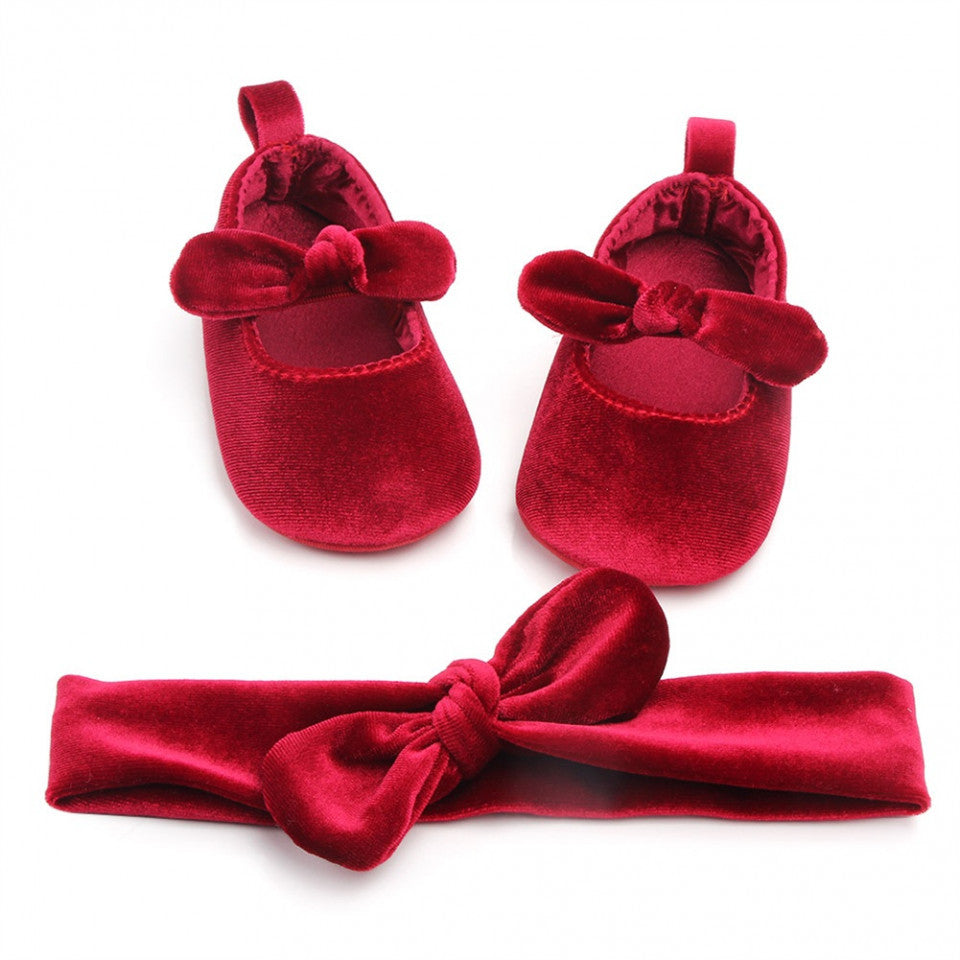 Balerini bebelus de catifea Drool (Culoare: Albastru, - Roșu