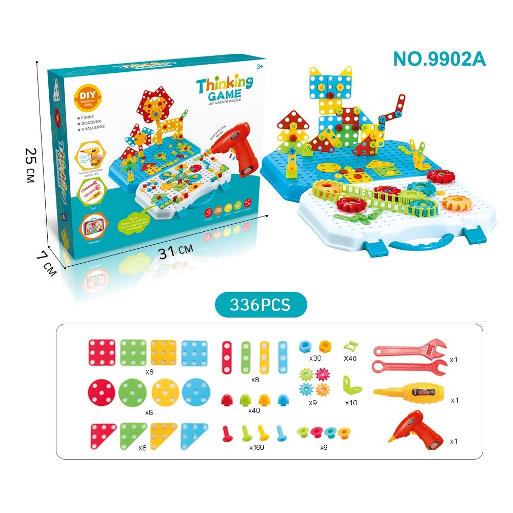 Set Construcție Puzzle Flippy cu Bormașină, 336 Piese, +3 - Default Title (8) [ps:12dc37a2-bc88-4fd5-98b1-7d4101c80677]