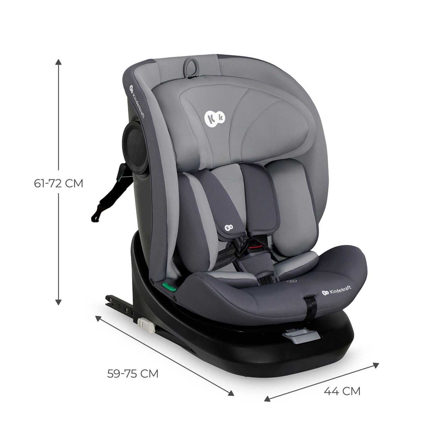 SCAUN AUTO KINDERKRAFT I-GROW I-SIZE 40-150 CM, BLACK - Gri