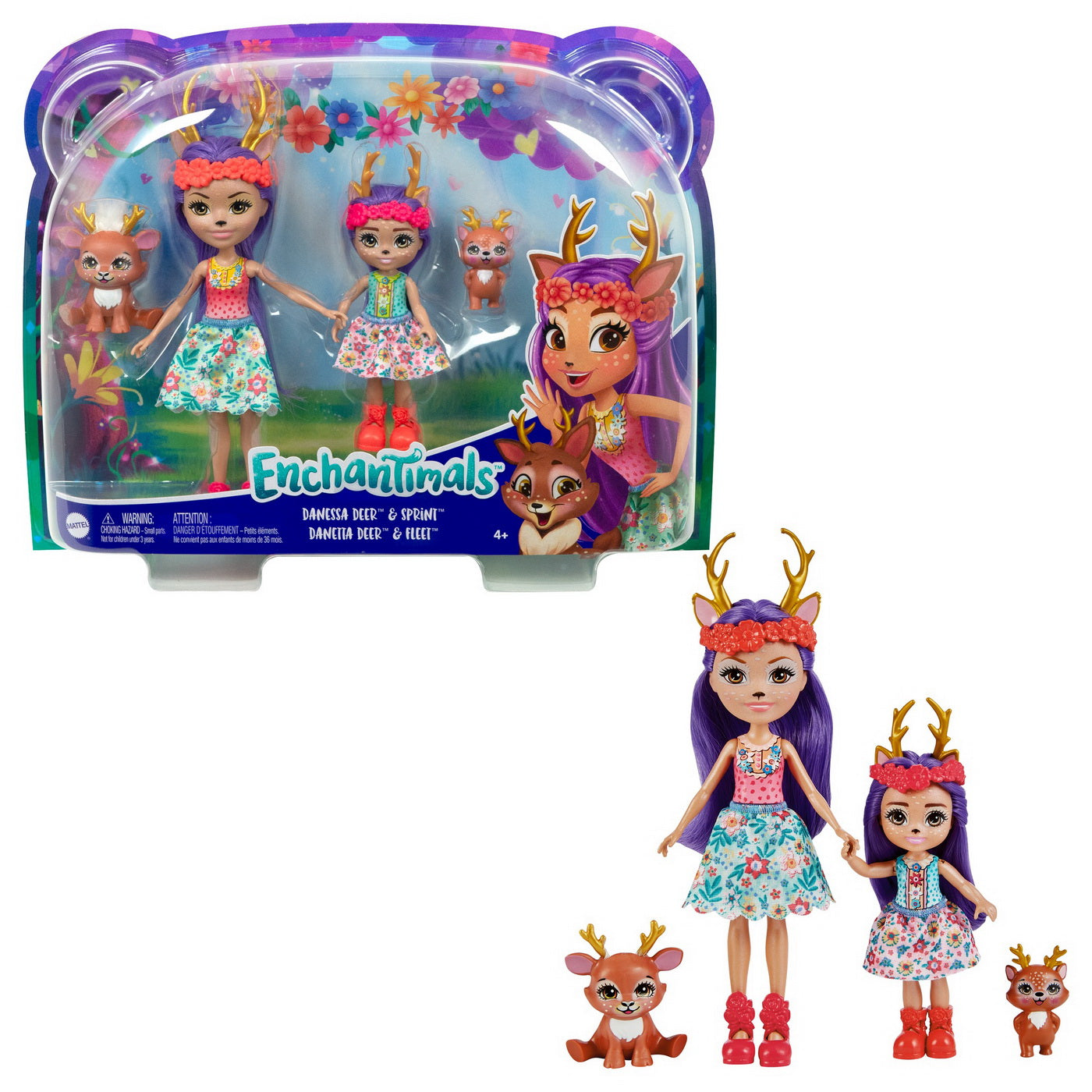 ENCHANTIMALS SET PAPUSI SURORI SI ANIMALUTELE LOR  DANESSA DEER SI SPRINT SI DANETTA DEER SI FLEET [ps:5690d12f-c96d-46c2-942d-c71126aea74e]