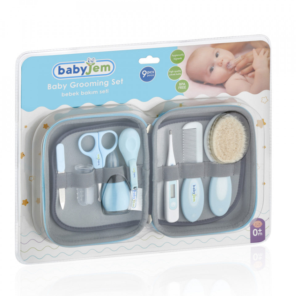Set ingrijire unghii bebelusi cu 9 piese BabyJem - Bleu