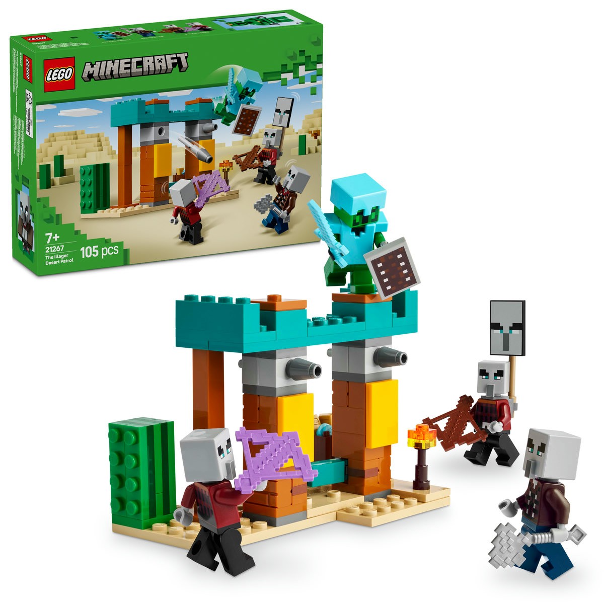 LEGO MINECRAFT PATRULA ILLAGER ÎN DESERT 21267 - Imagine 9