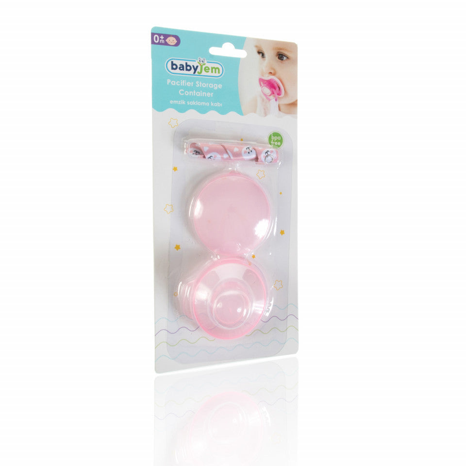 Cutiuta pentru suzeta cu lantisor BabyJem (Culoare: Roz) [ps:8a9c9aae-610f-44d9-8813-c94002ddefc3]