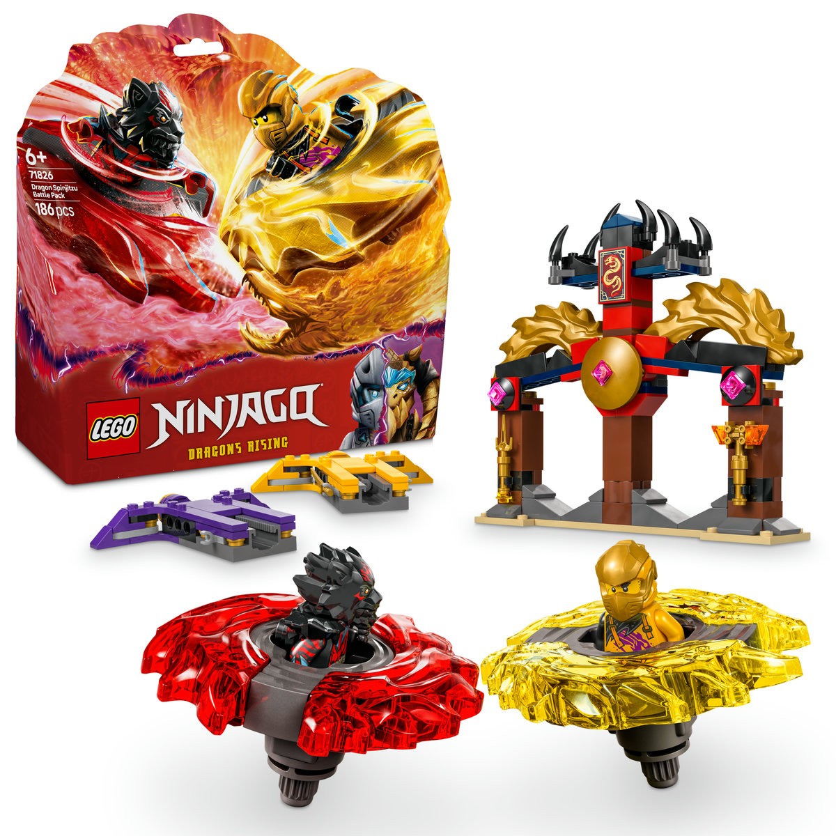 LEGO NINJAGO PACHET DE LUPTA CU DRAGONI SPINJITZU 71826 - Imagine 9