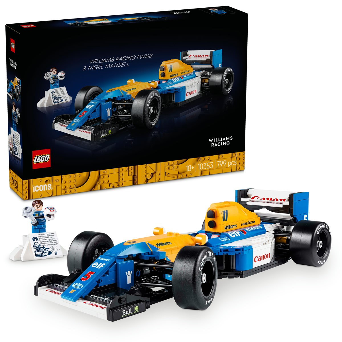 LEGO ICONS WILLIAMS RACING FW14B SI NIGEL MANSELL 10353 - Imagine 9