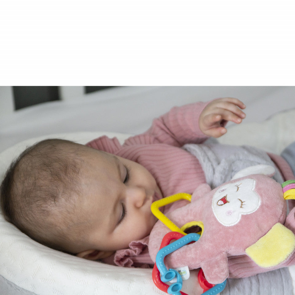 Jucarie din plus pentru bebelusi cu inele dentitie Funny Monkey BabyJem (Culoare: Bleu) [ps:a31a03dd-e6e2-48cc-aab6-160044f40958]