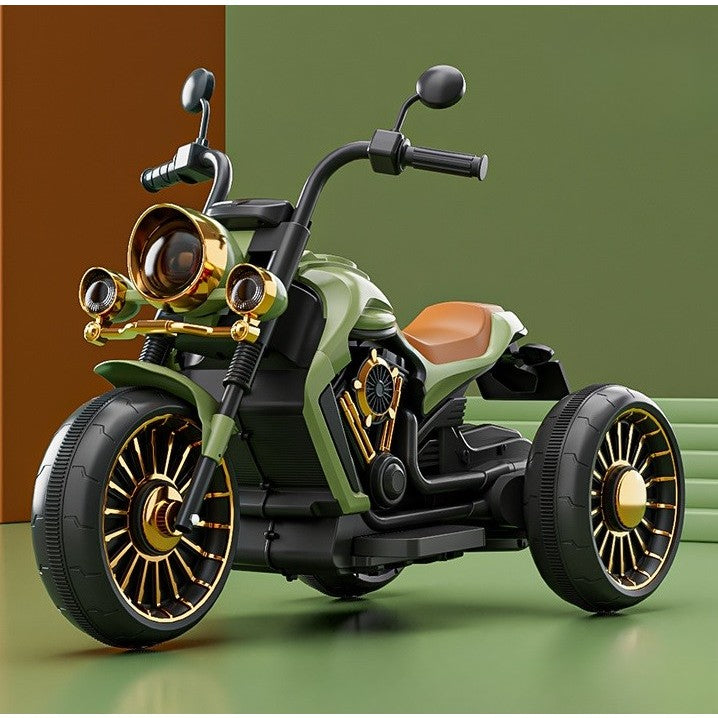 Motocicletă Electrică Flippy, Verde, cu Bluetooth și Lumini - Verde (9) [ps:34efa904-254e-475e-be61-0880c803d251]