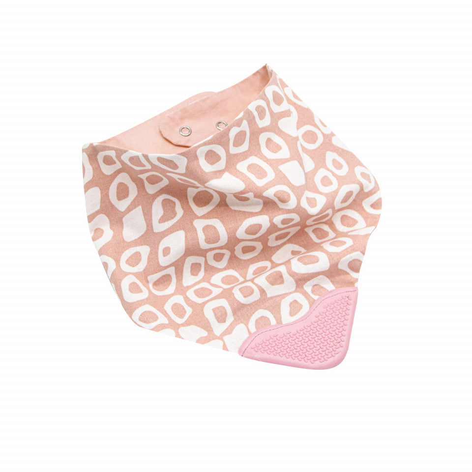 Baveta BabyJem tip bandana cu jucarie dentitie (Culoare: - Roz