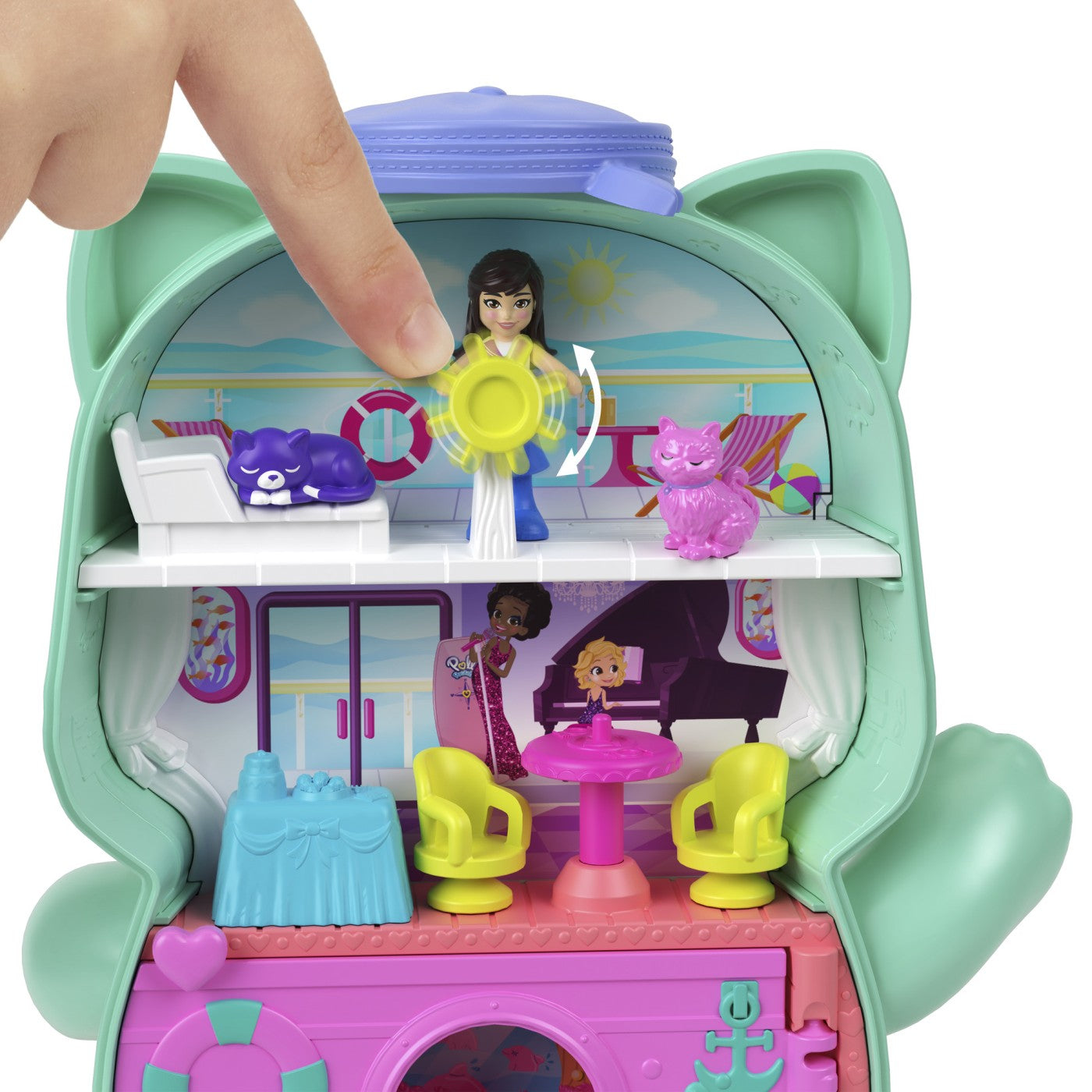 POLLY POCKET SET GENTUTA ANIMALUT PISICUTA MARINAR CU - Imagine 9