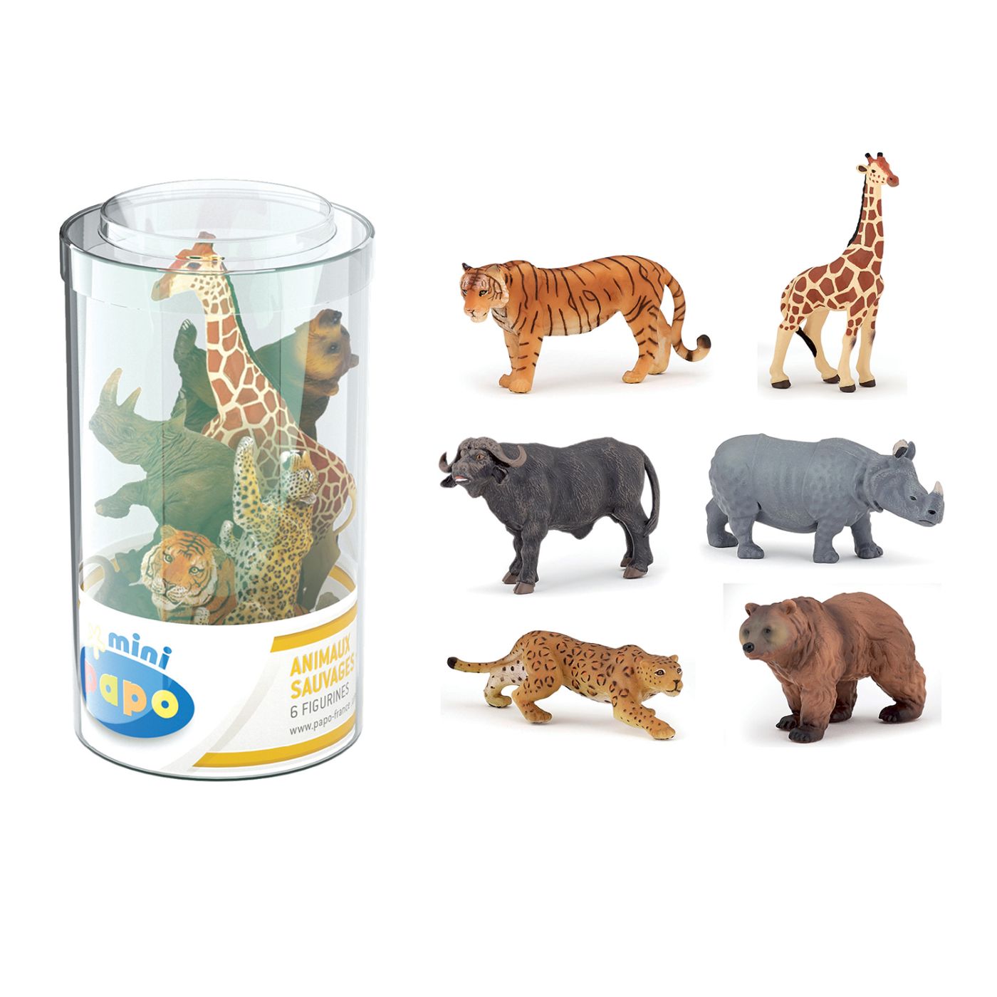 PAPO FIGURINA SET 6 MINI ANIMALE SALBATICE - Imagine 9