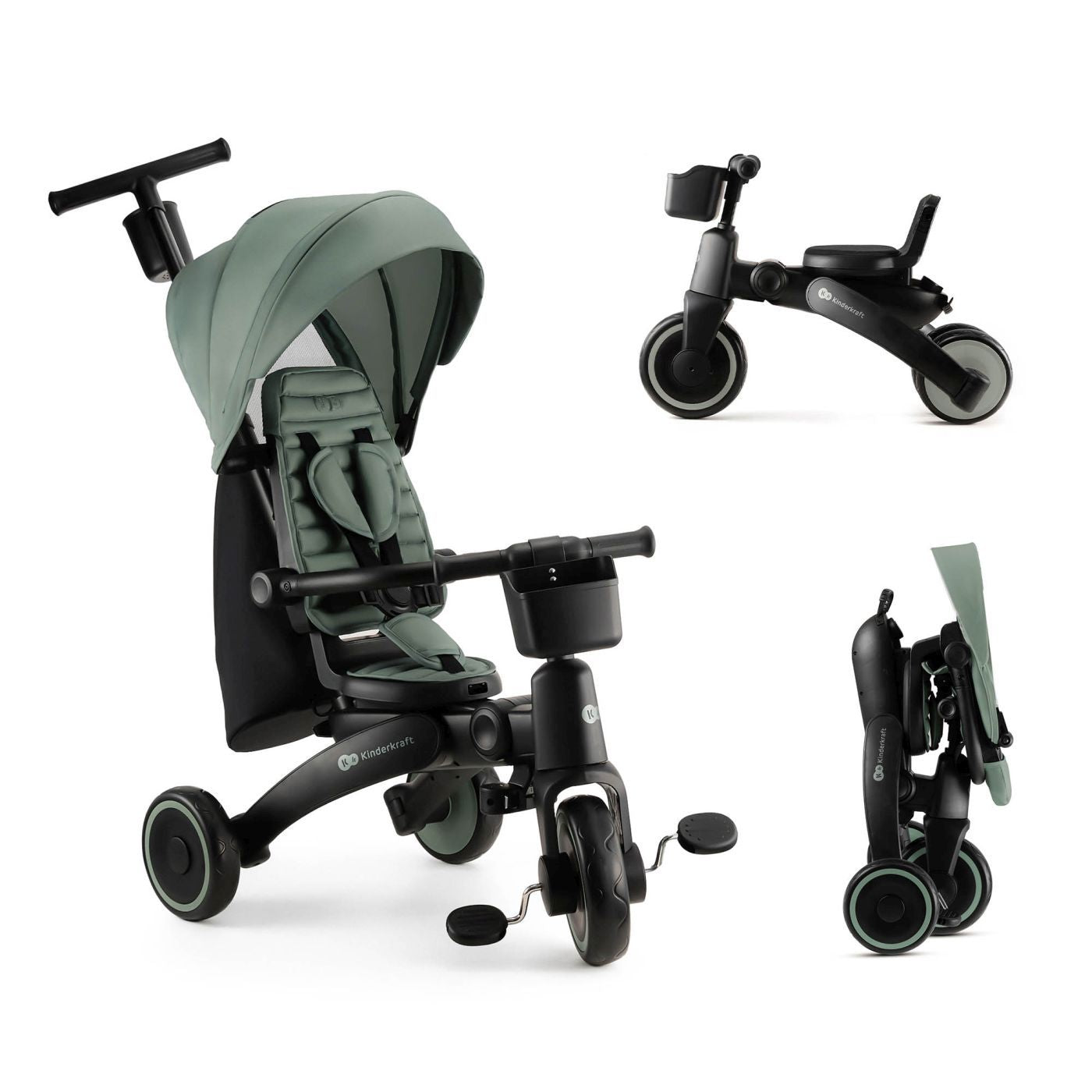 TRICICLETA KINDERKRAFT JAZZ 2, GREY - Verde