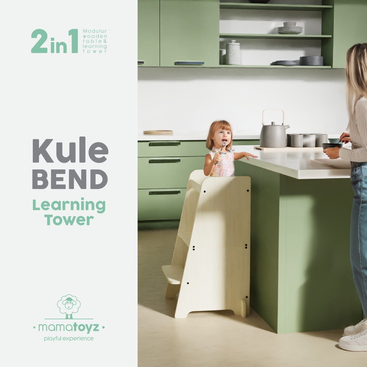 Turn de invatare multifunctional Kule Bend, Natur, MamaToyz - Imagine 9