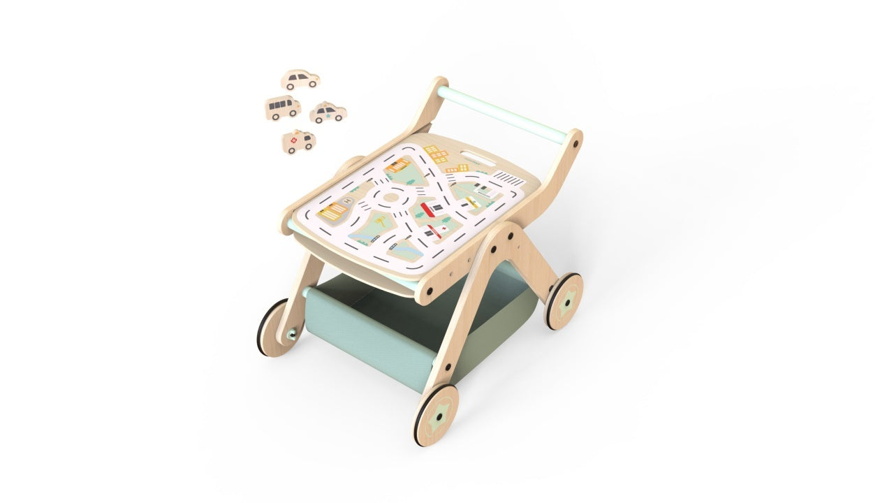 Antepremergator model CITY din lemn 5 in 1 MamaToyz cu - Imagine 9