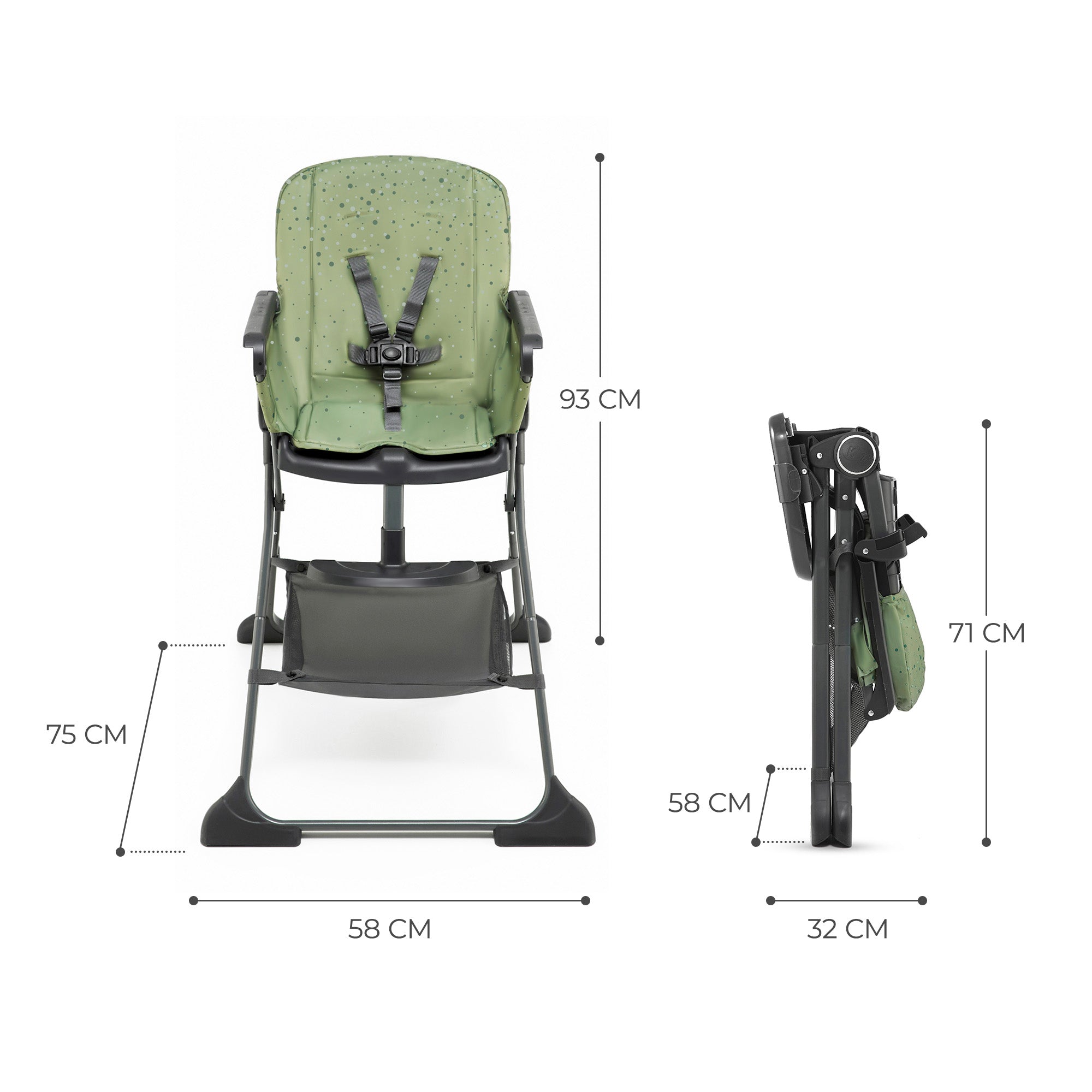 SCAUN DE MASA KINDERKRAFT FOLDEE, PLIABIL, GREEN - Imagine 9