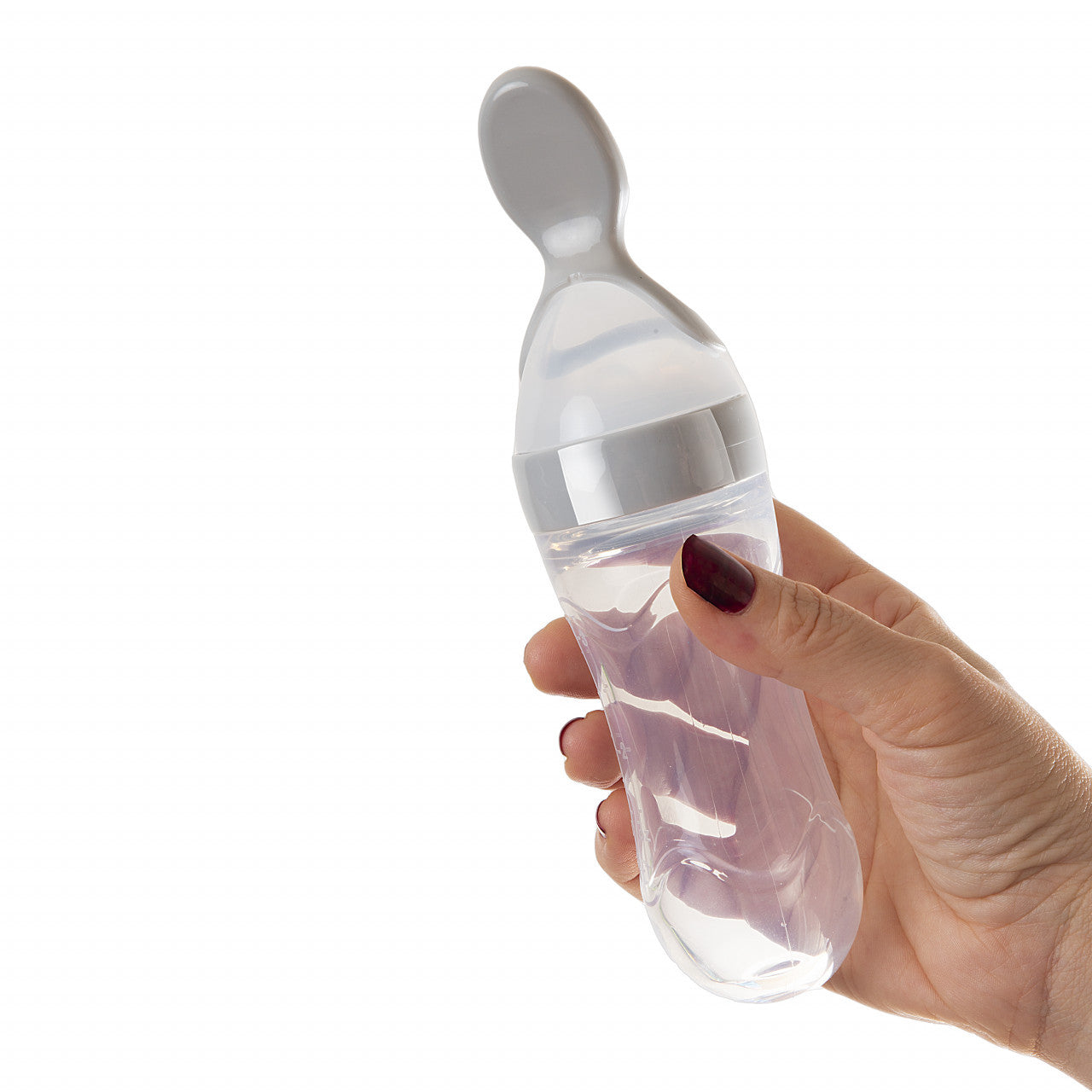 Lingurita cu rezervor pentru bebelusi, BabyJem, cu capac protectie, 90 ml (Culoare: Gri) [ps:d68414d3-a6af-4134-9983-e3def723211f]