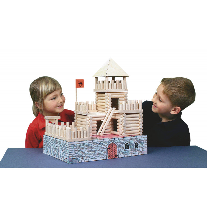 Set constructie arhitectura Vario Fort, 194 piese din lemn, Walachia [ps:32290f83-58e0-4f01-a0d2-f06e255f0dec]