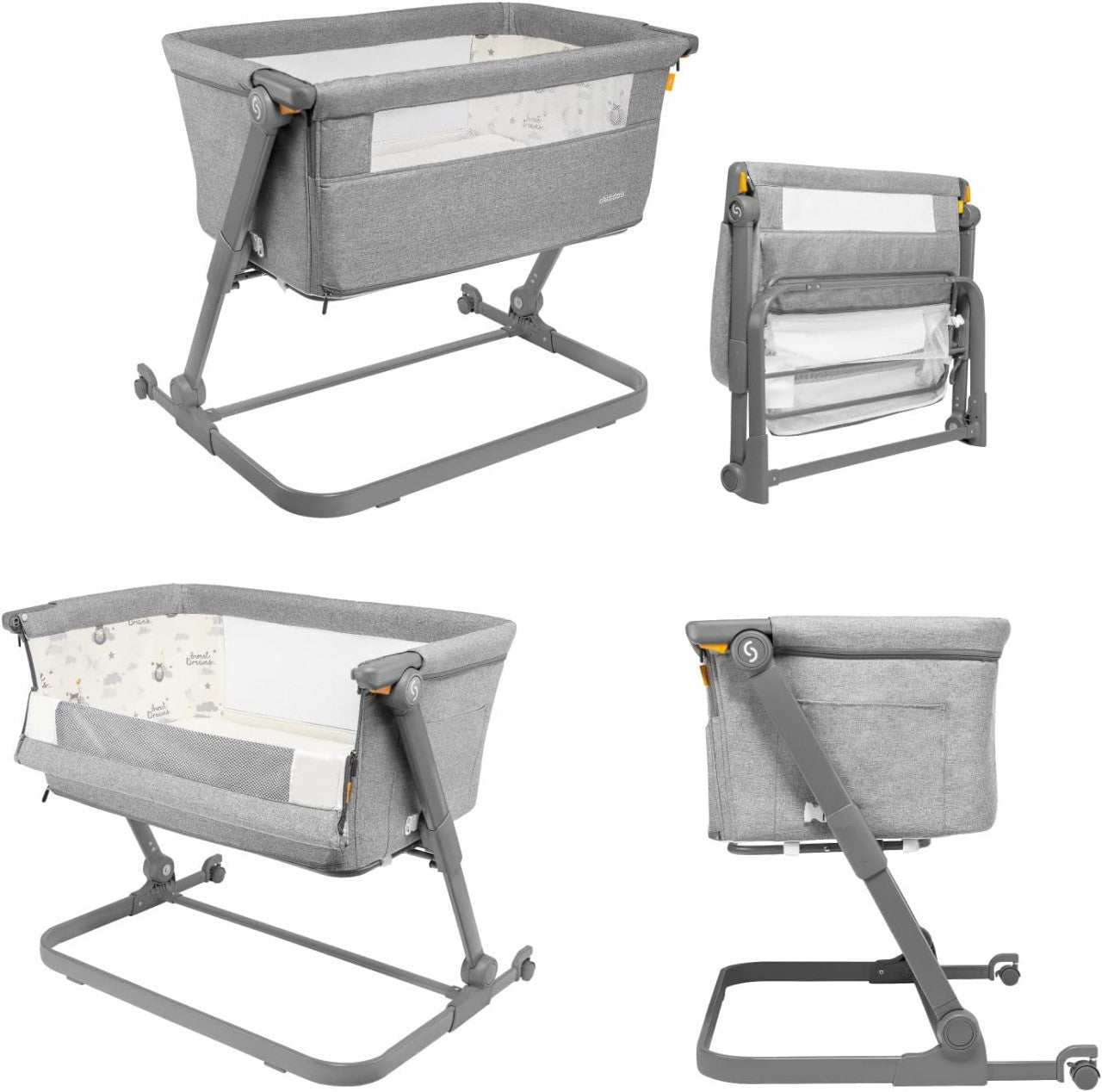 Patut 3 in 1 co-sleeping Skiddou Natt, Normandic Dream, Gri deschis - Imagine 9