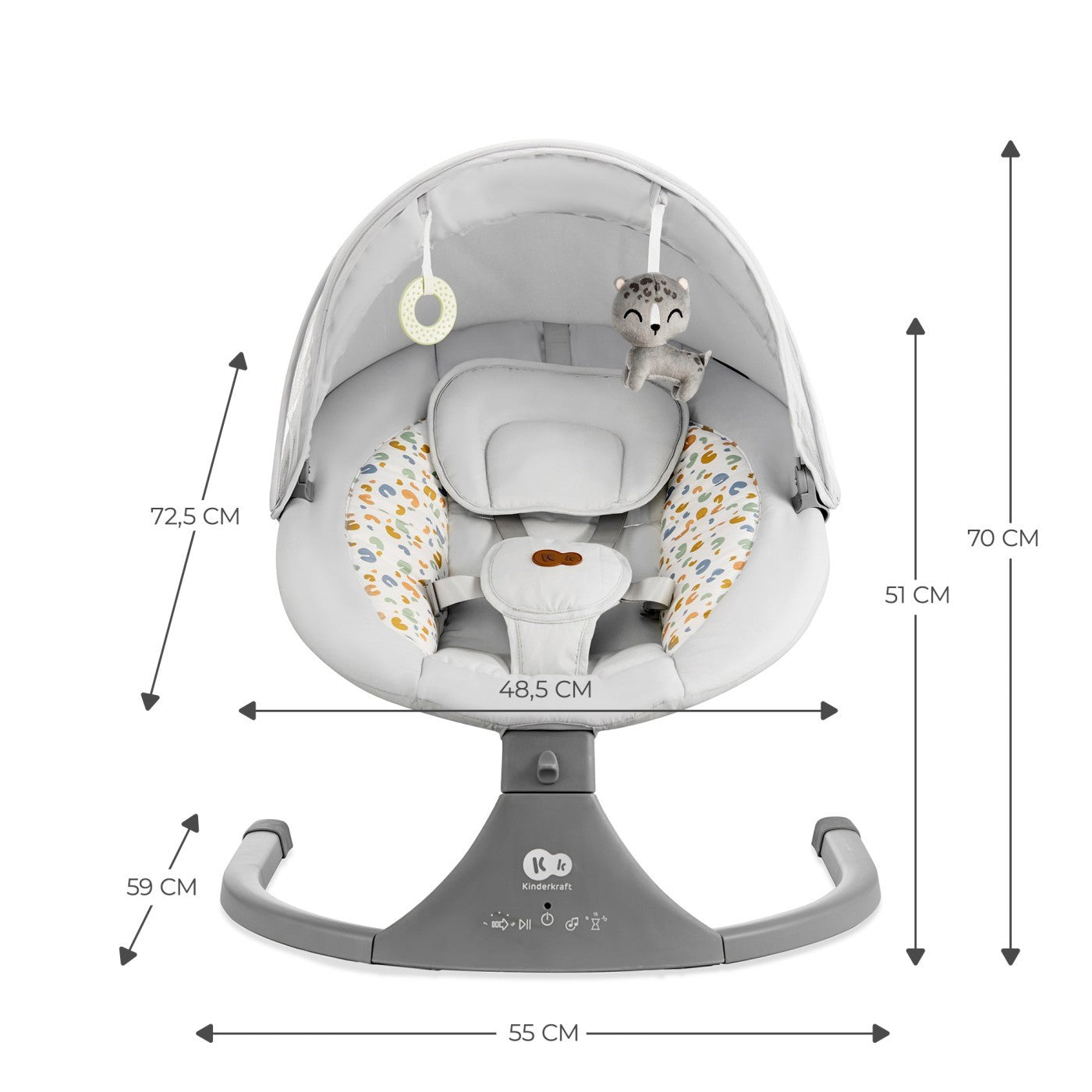 LEAGAN ELECTRIC KINDERKRAFT LUMI 2, LIGHT GREY - Imagine 9