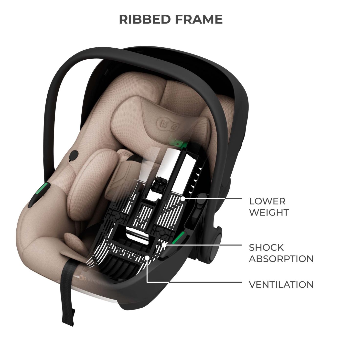 SCOICA AUTO KINDERKRAFT I-LITE CU BAZA ENDURA SAFE FX BEIGE - Imagine 9