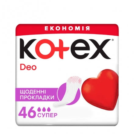 Absorbante zilnice Kotex Super Deo, 46 buc - imagine produs [ps:d23984bd-570d-40f9-bee8-87dacca1617e]