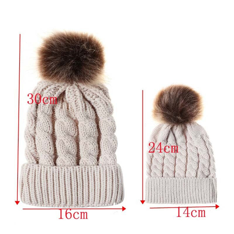Set caciuli mama copil cu doua pampoane Drool (Culoare: - Gri