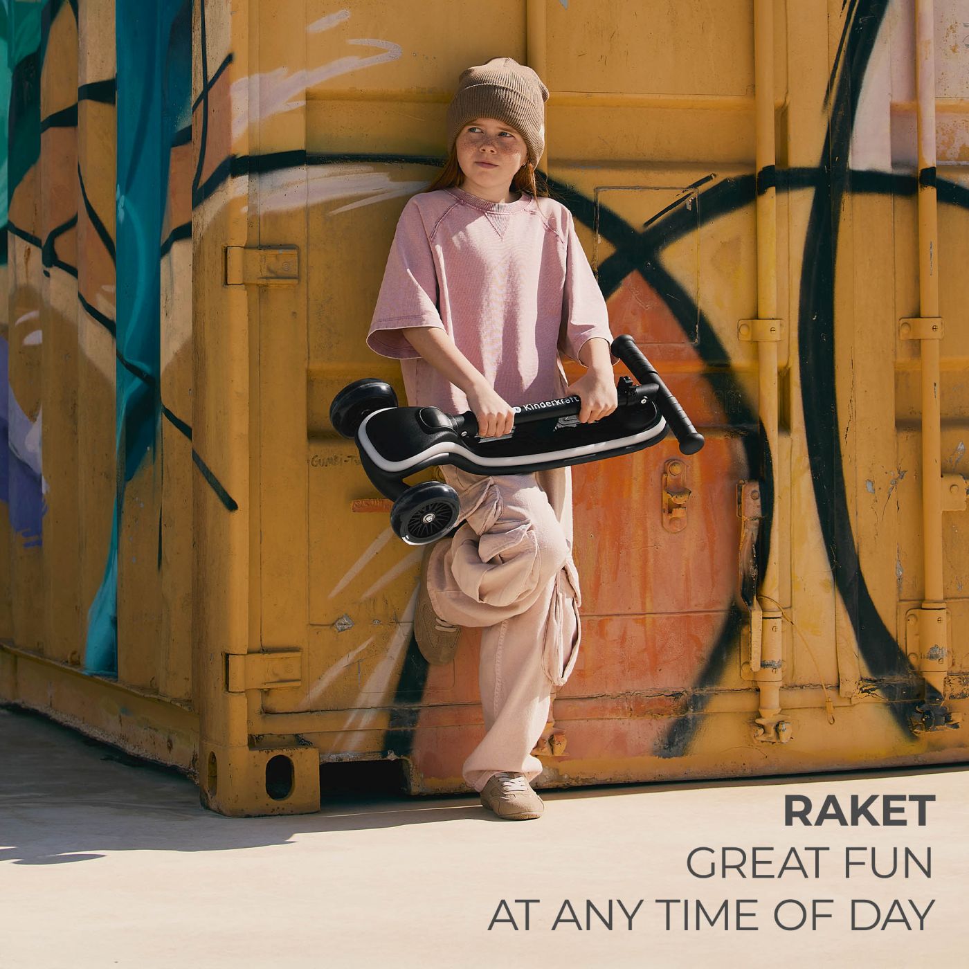 TROTINETA CU LUMINI KINDERKRAFT RAKET, BLACK - Imagine 10