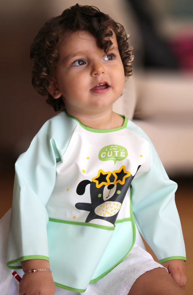 Baveta cu maneci si buzunar BabyJem Polly Bib (Culoare: Bleu) [ps:e849ea25-7107-4a0b-927d-e1665e561824]