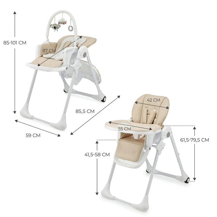 SCAUN DE MASA KINDERKRAFT TUMMIE, PLIABIL, GREEN - Bej