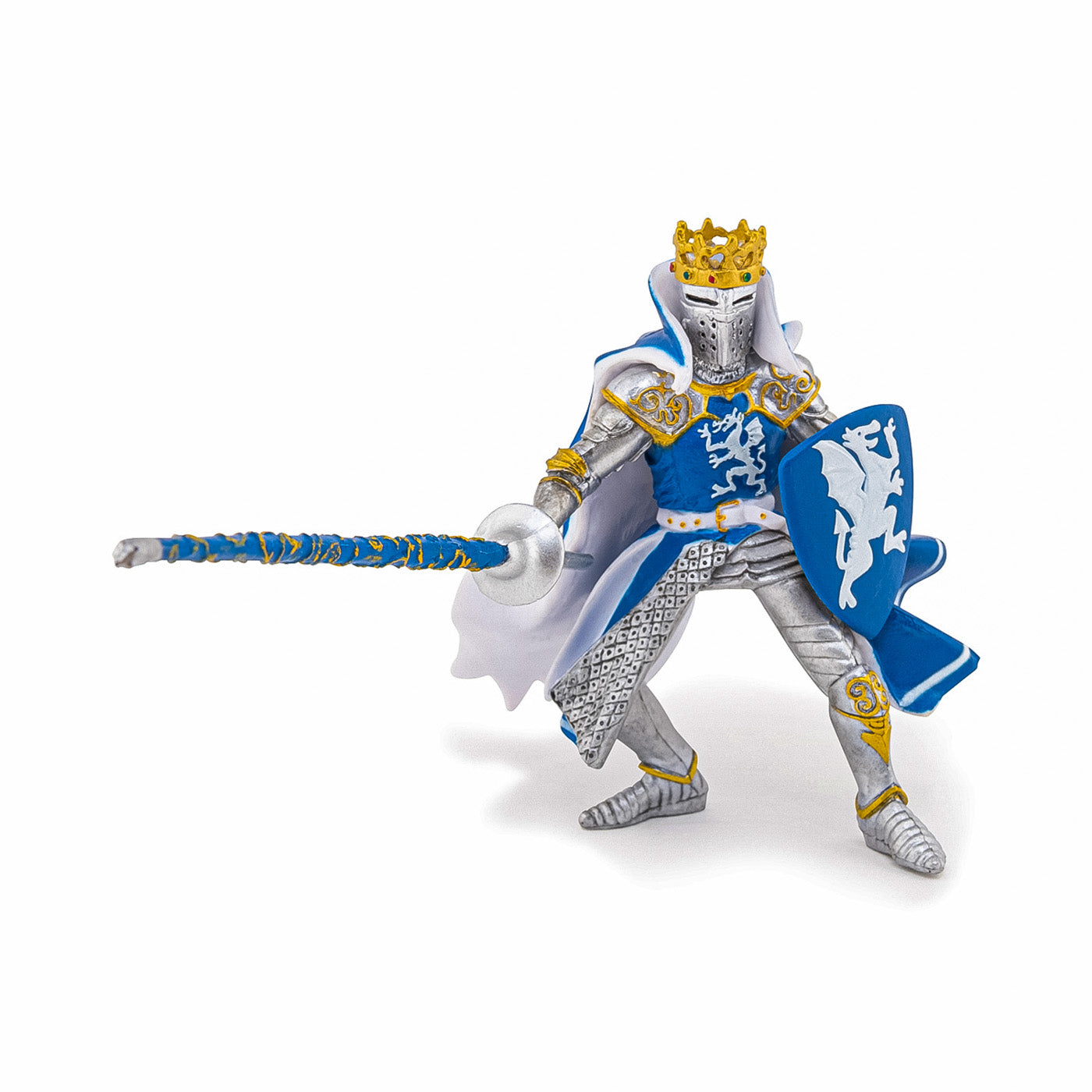 PAPO FIGURINA REGE CU BLAZON DRAGON albastru - Imagine 10